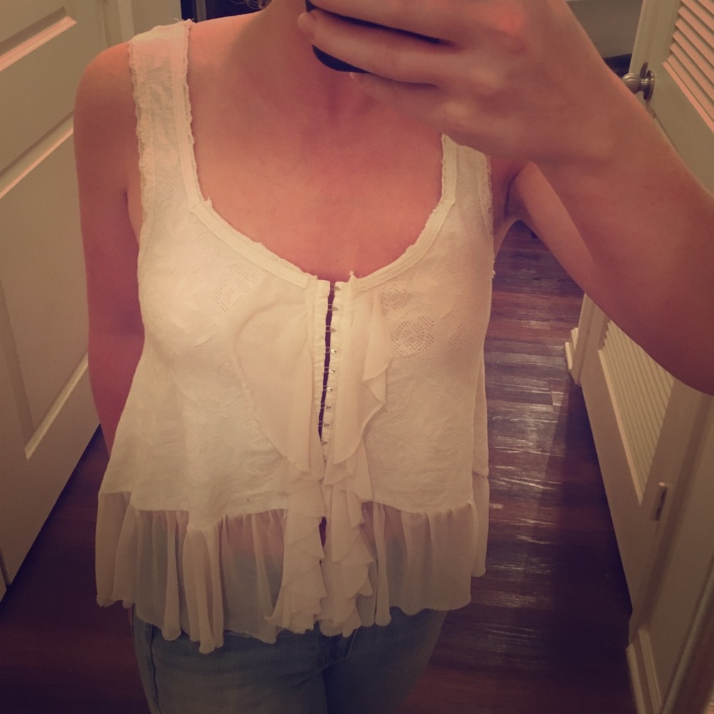 Free People Lace Petticoat Style Flowy Tank Top