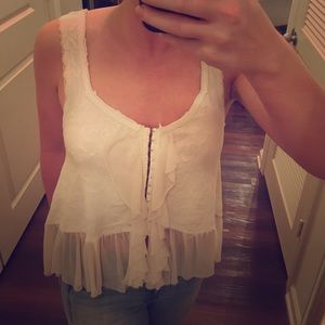 Free People Lace Petticoat Style Flowy Tank Top