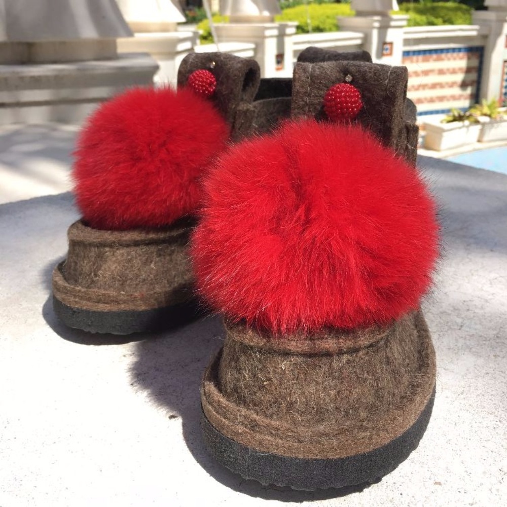Winter / Fall felt shoes, hand made, Size 8