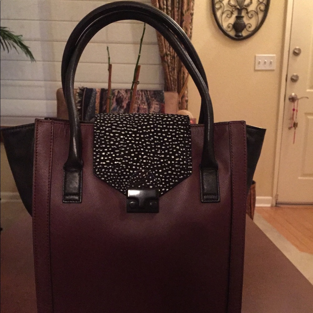 Loeffler Randall Work Tote (Burgundy/Black)