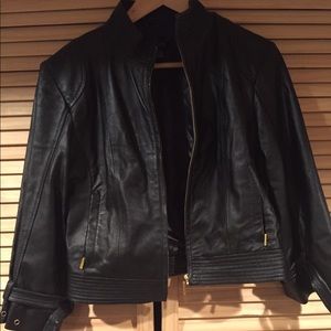 Arden B black leather jacket