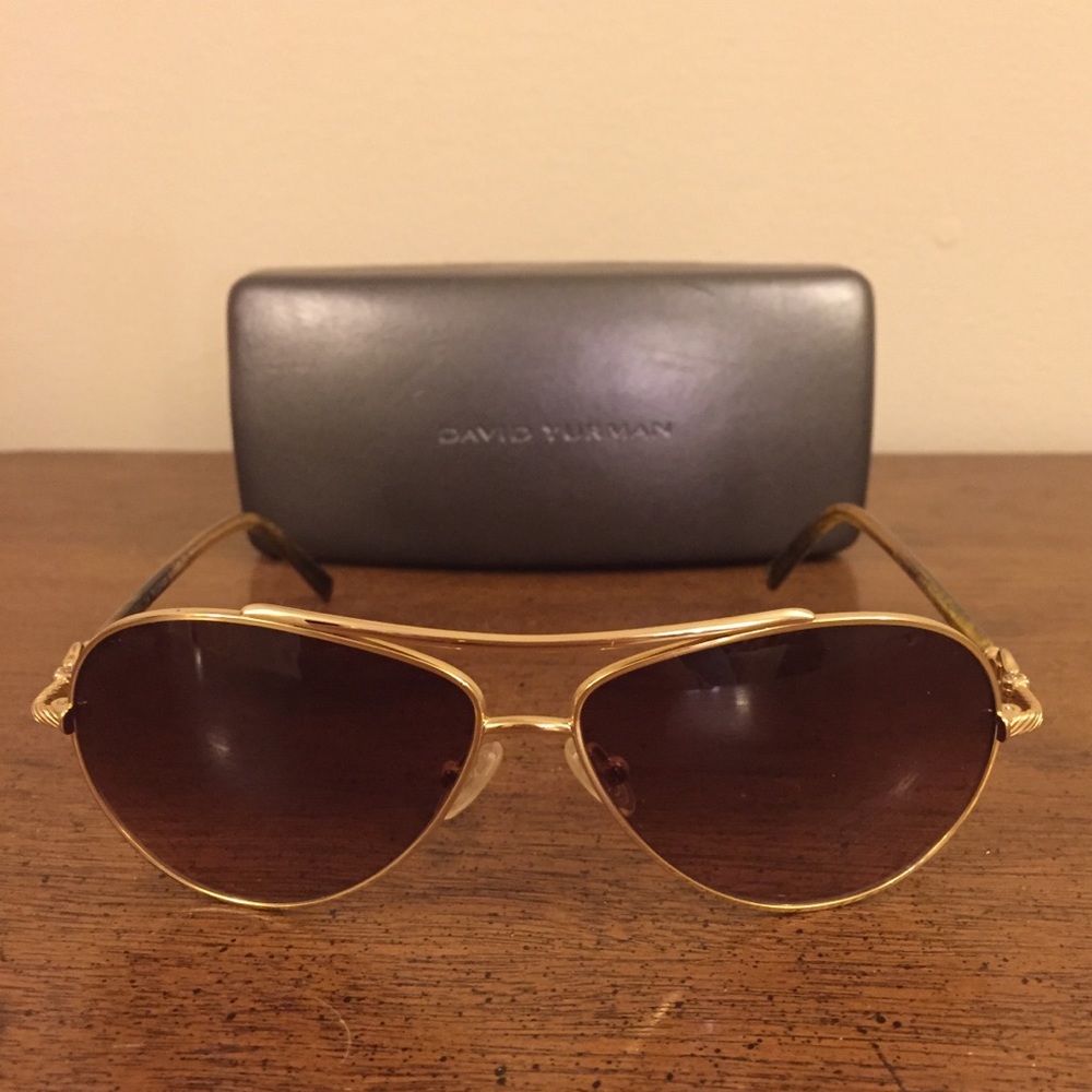David Yurman Aviators with gold buckle detail