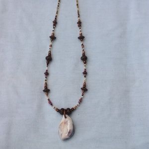 Shell and bead necklace and earrings (item #19)
