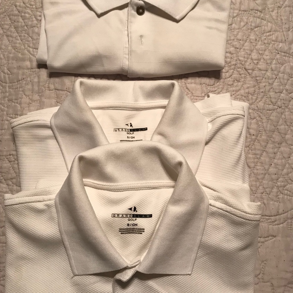 3- White Golfing Shirts
