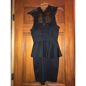 Black lace formal dress