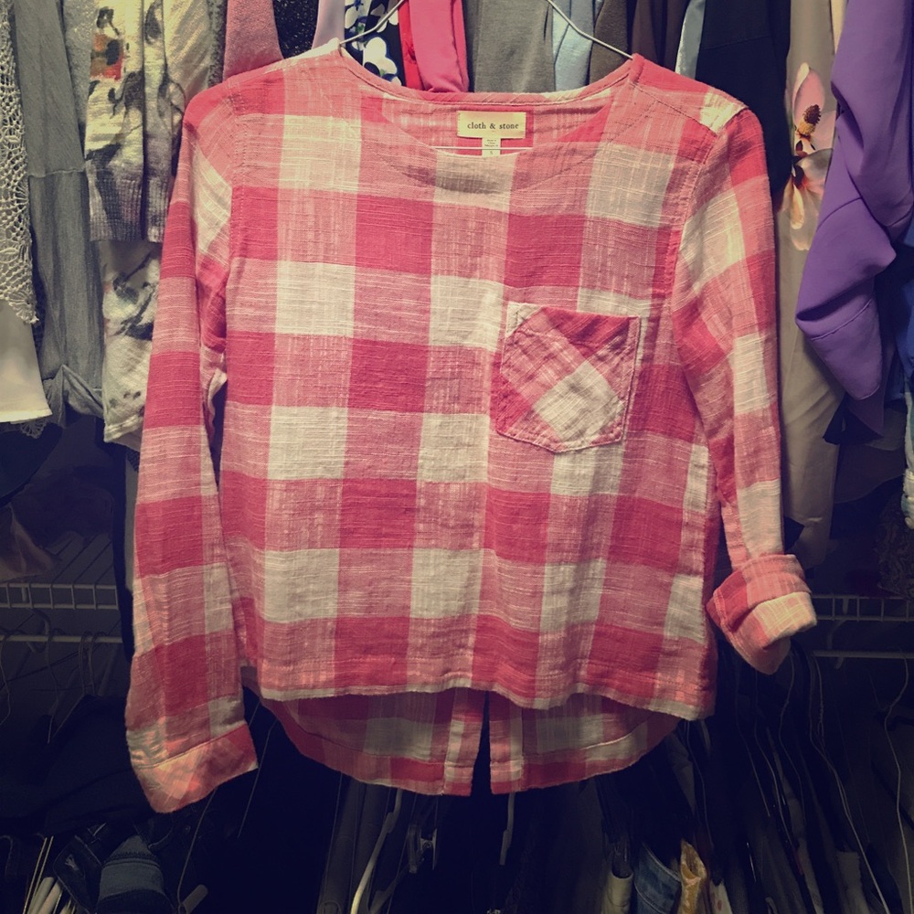 High-low Cloth & Stone linen shirt