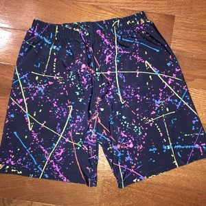 Splatter paint spandex shorts!!