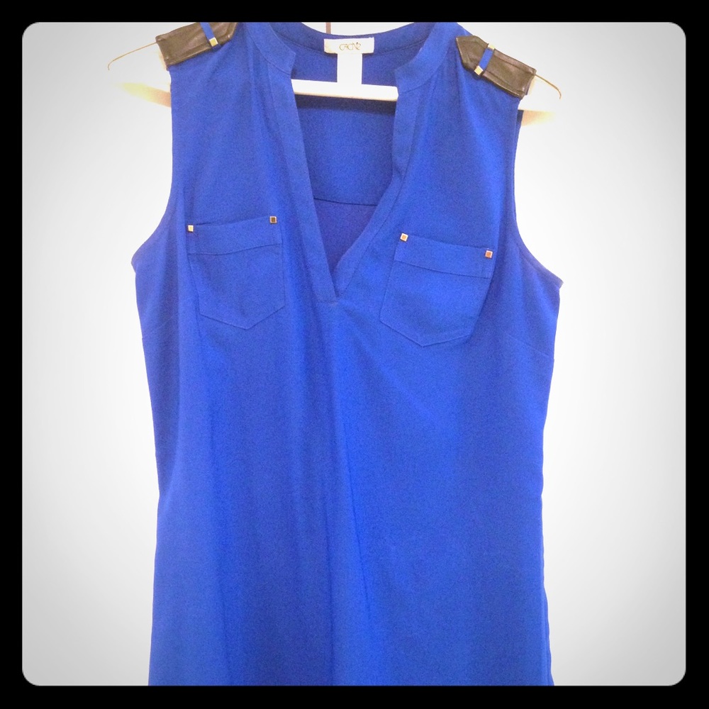 Blue army style blouse. Size small