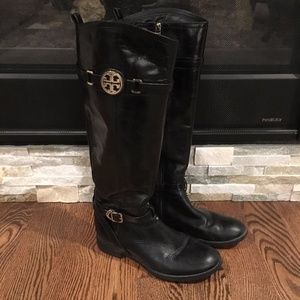 Tory Burch Women's Leather Riding Boot - Black 7M