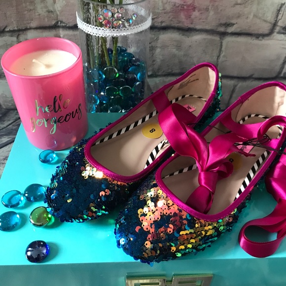 betsey johnson sequin shoes