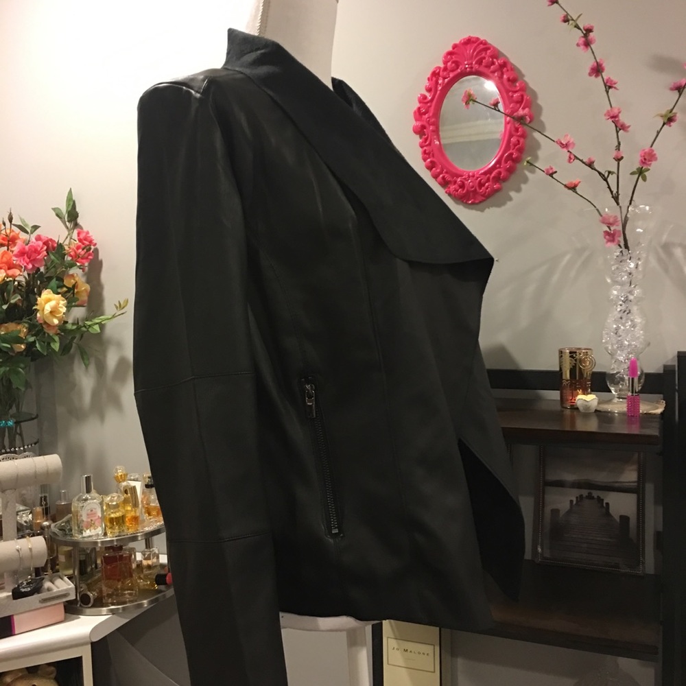FAUX LEATHER DRAPE JACKET by BAGATELLE - Picture 4 of 7