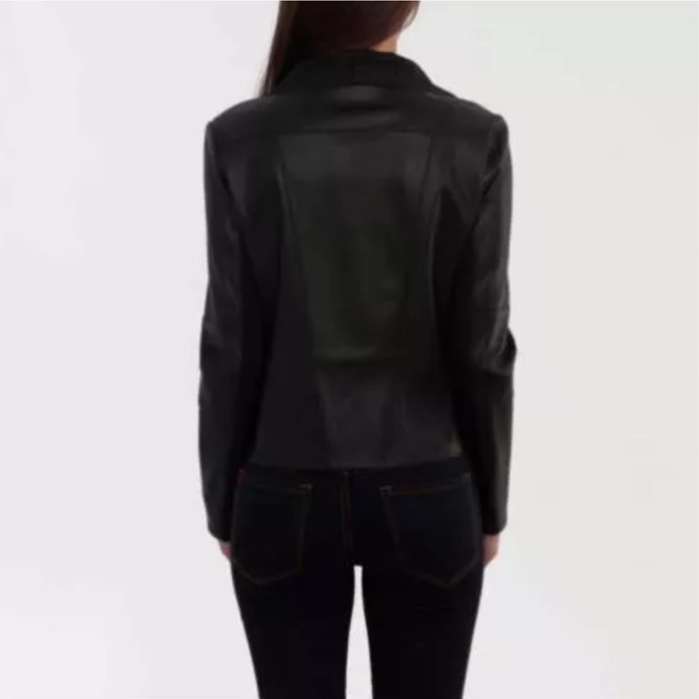 FAUX LEATHER DRAPE JACKET by BAGATELLE - Picture 2 of 7