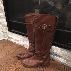 Tory Burch - 7M - Leather Riding Boot Brown