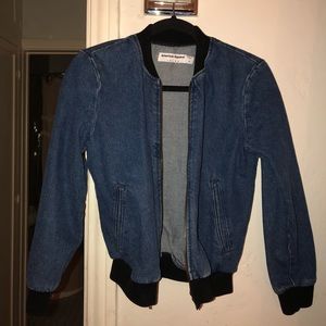 American Apparel Dark Denim Bomber Jacket