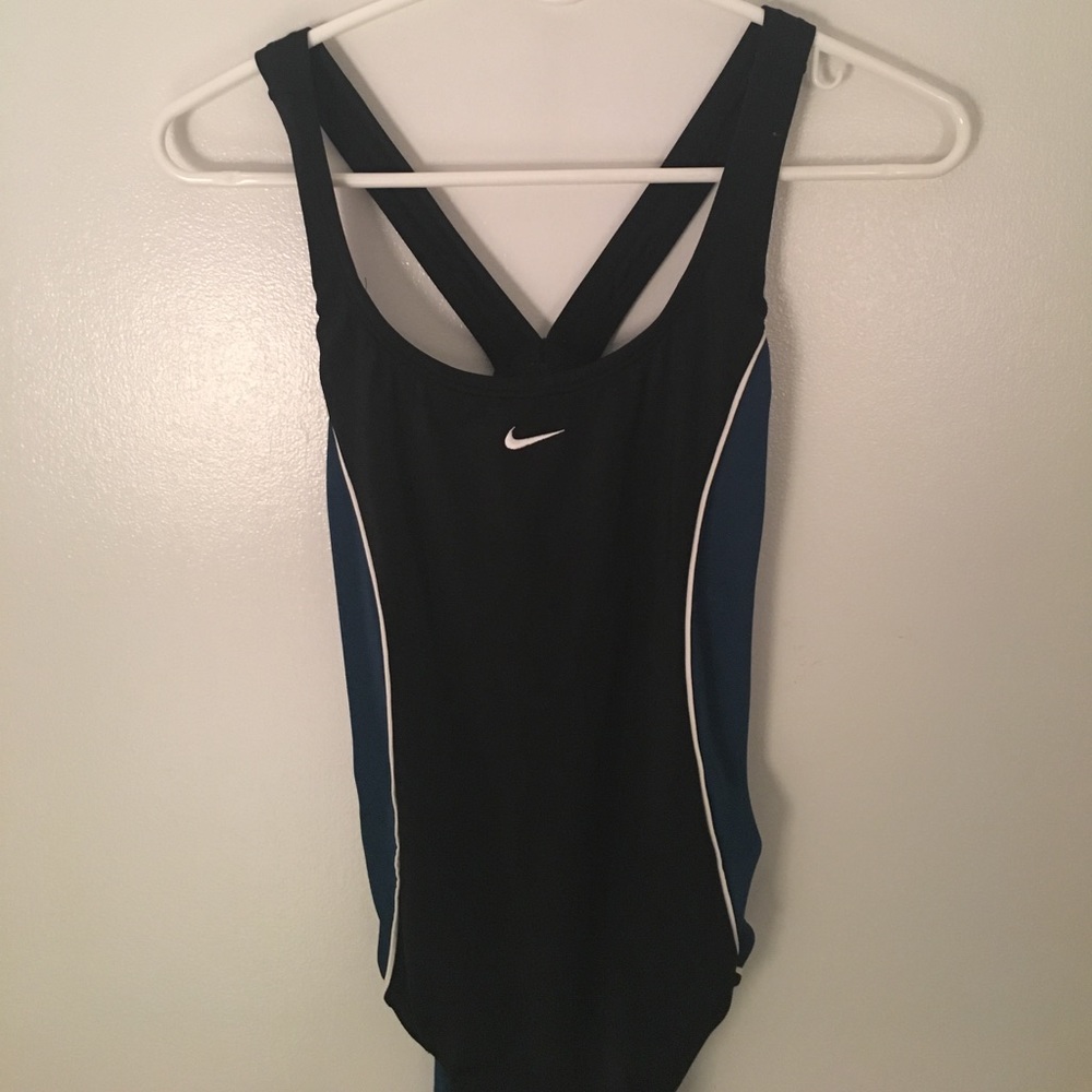 Black and Blue Nike Razor Back Swimsuit