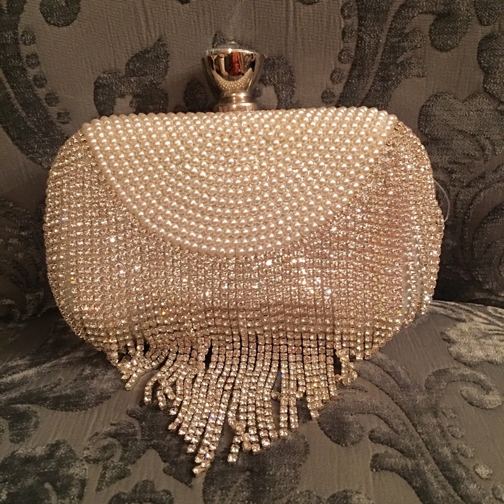 Rhinestone and Pearl Evening Bag