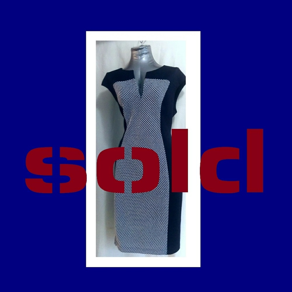 NWT Connected Apparel Panel Dress – Blue/White

 