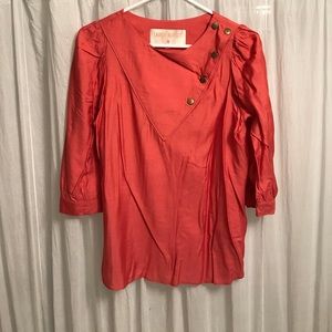 Lauren Moffatt pink silk top