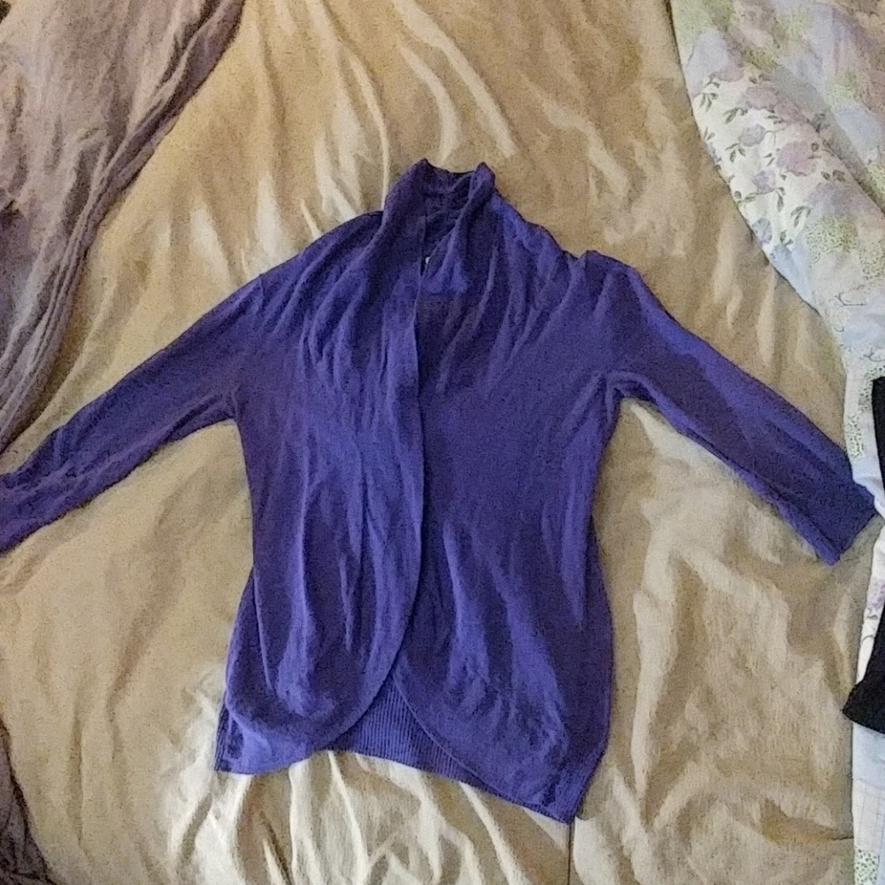 Purple cardigan