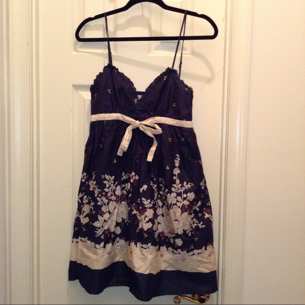 Navy Blue Floral Dress
