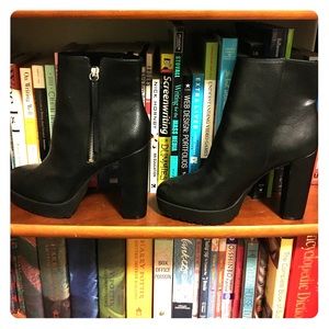 H&M Black Zip-Up Ankle Boots