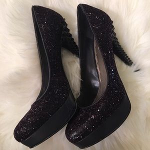 Dark Purple Rachel Roy Sparkle Spike Heels