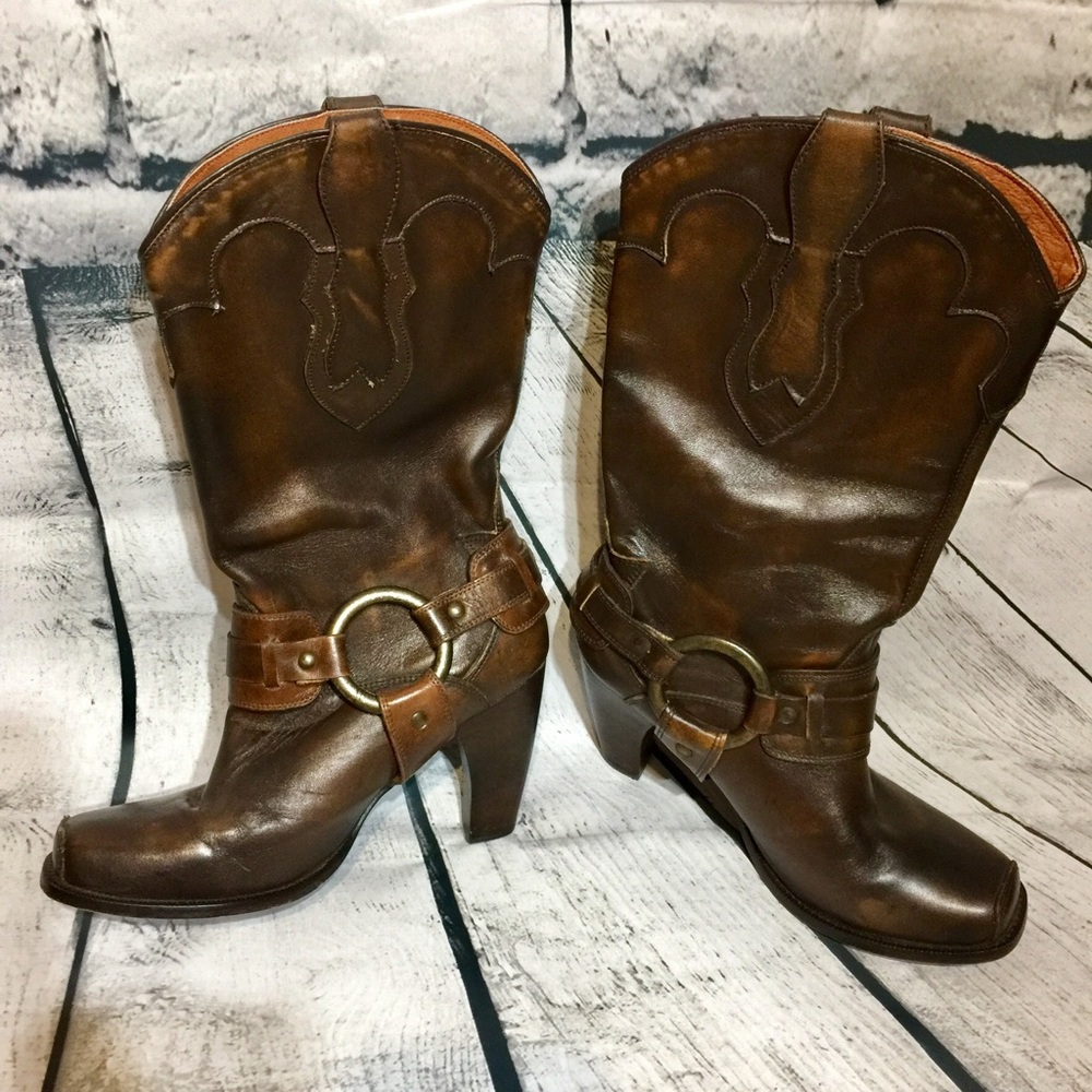$$ SOLD$Justin fashion leather distressed boot 8.5 - Picture 1 of 8