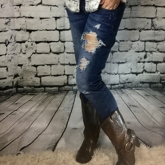 $$ SOLD$Justin fashion leather distressed boot 8.5 - Picture 2 of 8