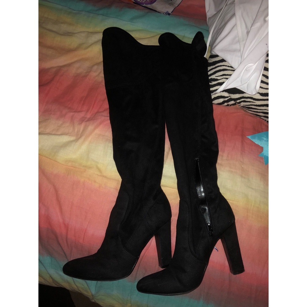 Knee High Black Heel Boots