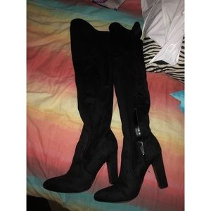 Knee High Black Heel Boots