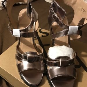 Gunmetal colored heels