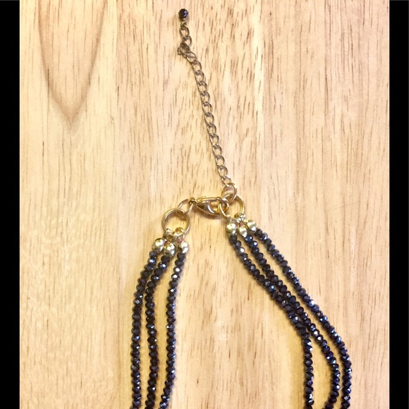 Genuine Pearls Dark Blue Crystals Necklace - Picture 4 of 5