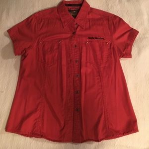 Harley Davidson short sleeve button down shirt.