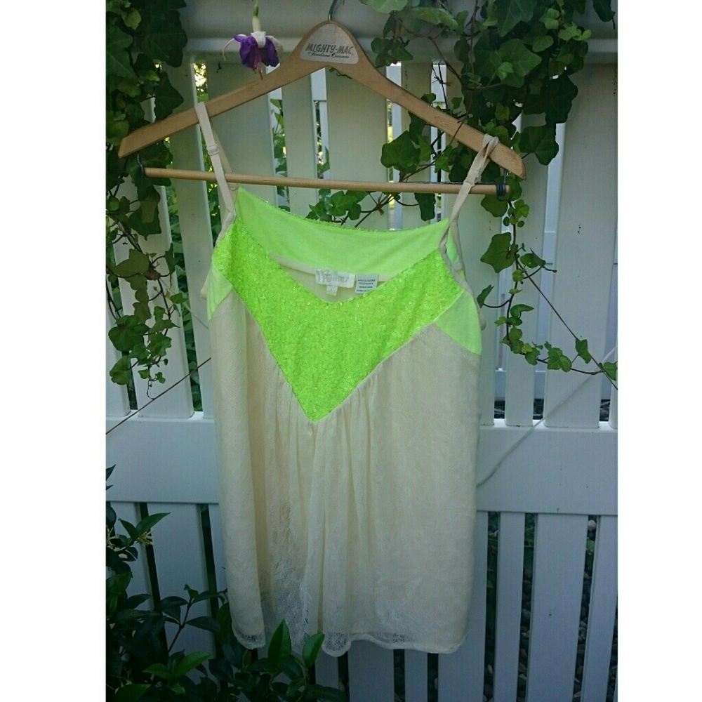 Lace and lime tank top
