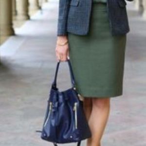 J. Crew Pencil Skirt in Double Serge Wool, Size 0P
