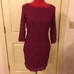 Adrianna Papell 8p Lace Overlay Sheath Dress