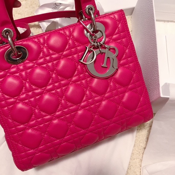 CHRISTIAN DIOR Quilted Lambskin Leather Medium - Picture 1 of 8