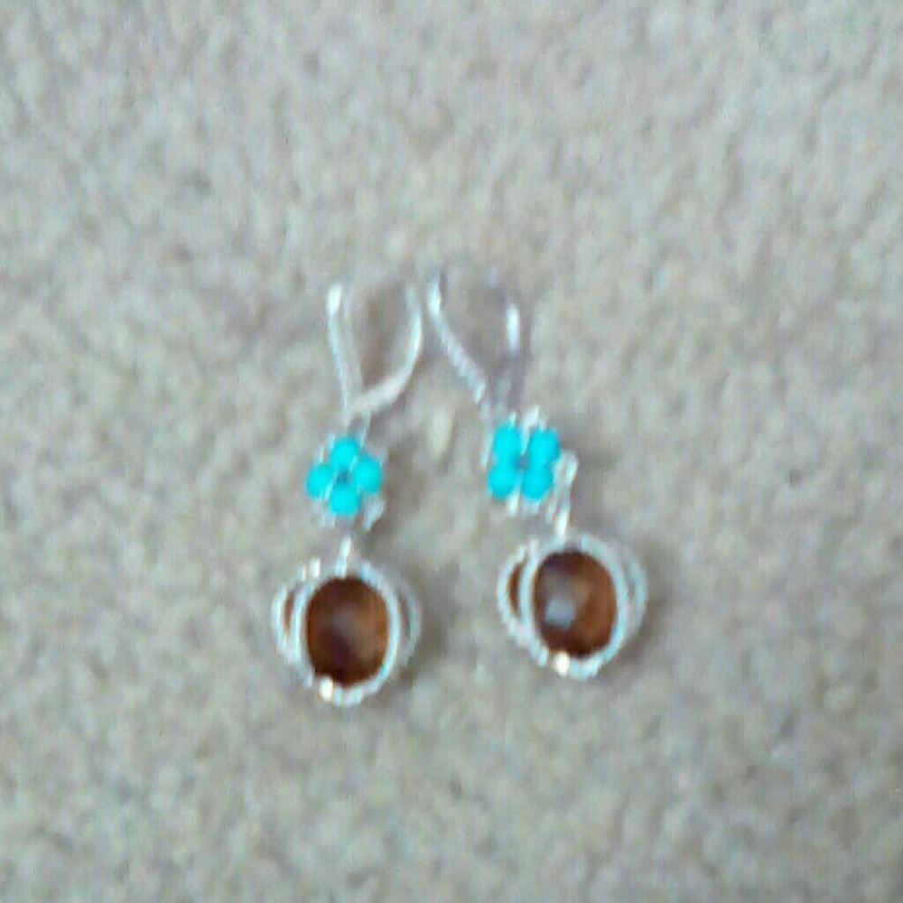 Anthony Nak Sterling Silver and gem stone earrings