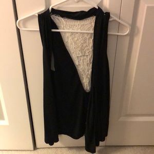 Pretty Sleeveless Lace Back Black Cover