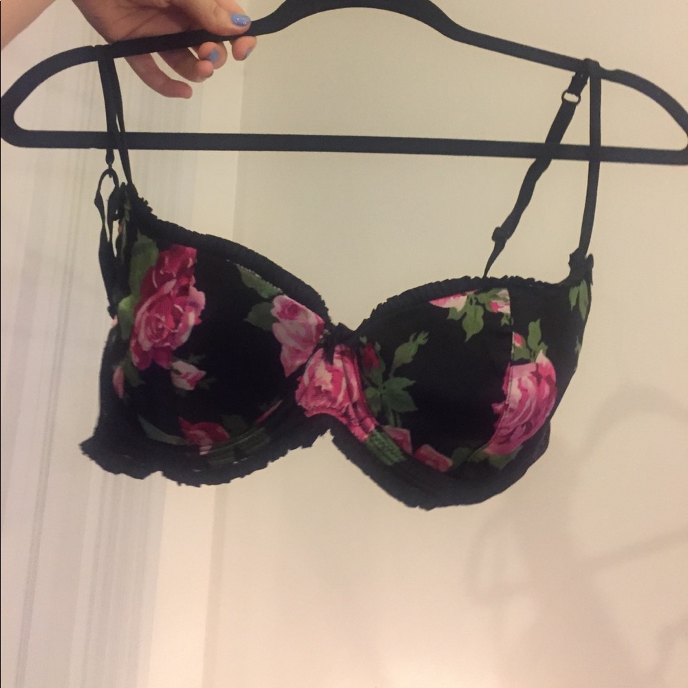 Super cute satin floral bra