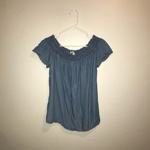Chambray off the shoulder top
