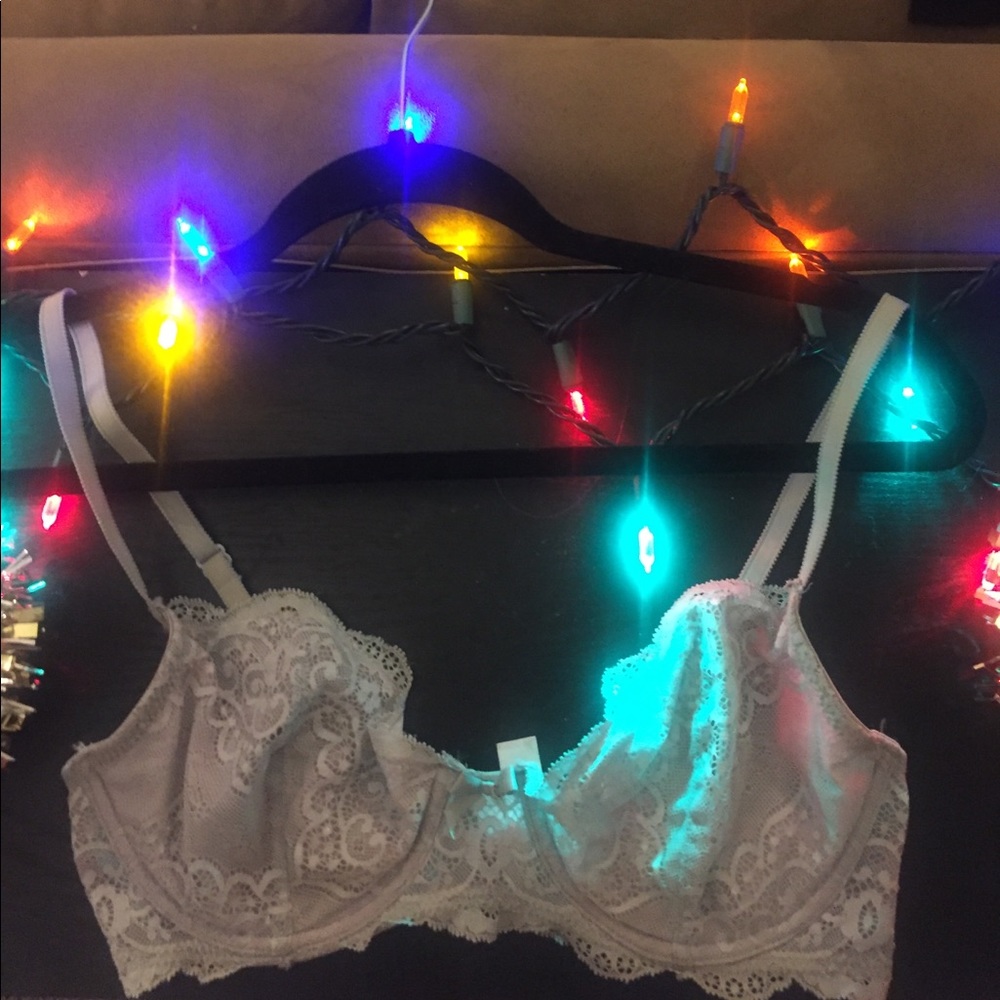 Light gray and purple online to lace bra
