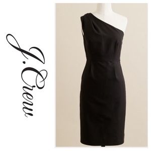 J. Crew Black One Shoulder Dress NWT