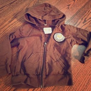 Brown hoodie zippered sweatshirt