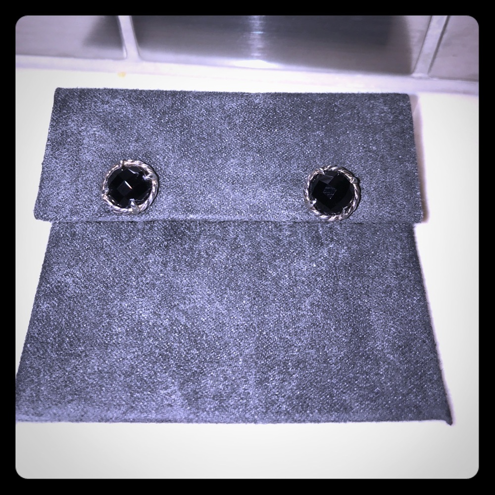 David Yurman Chatlaine Earrings with Black Orchid