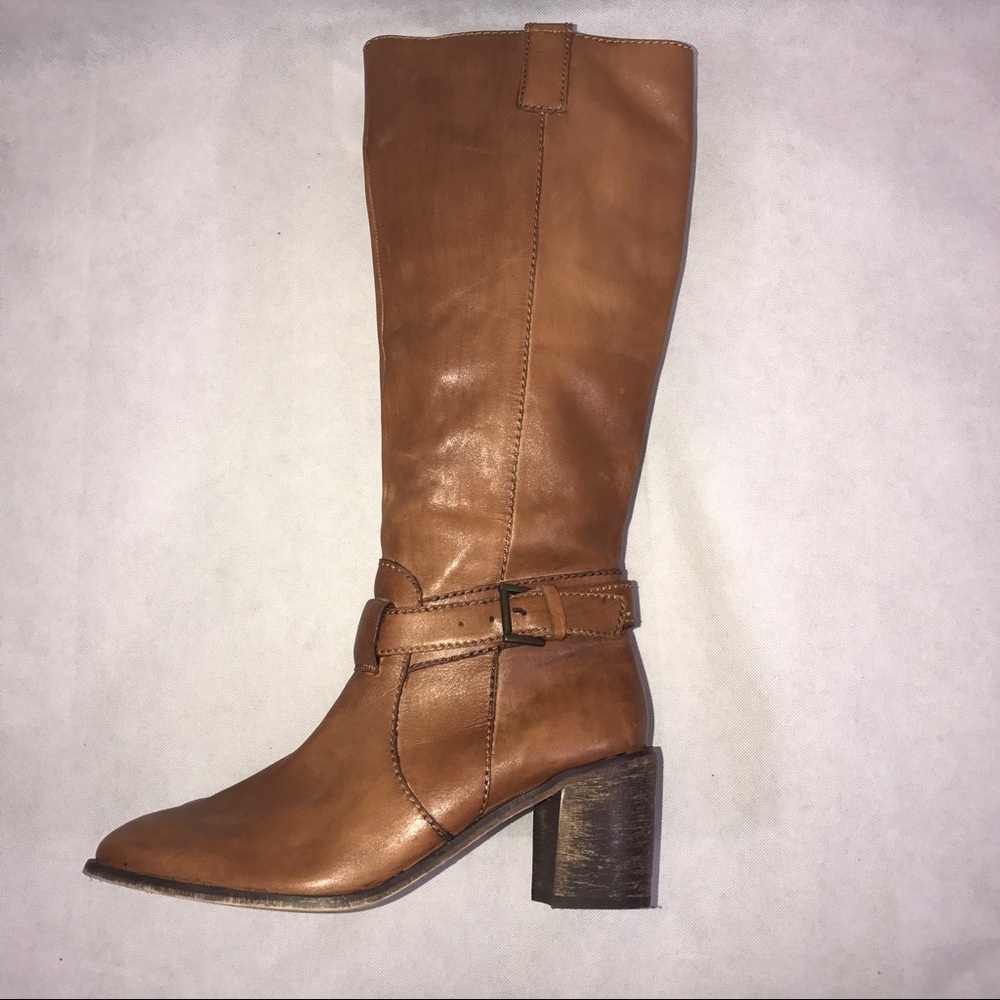 Long Tall Sally Honey Brown Leather Boots