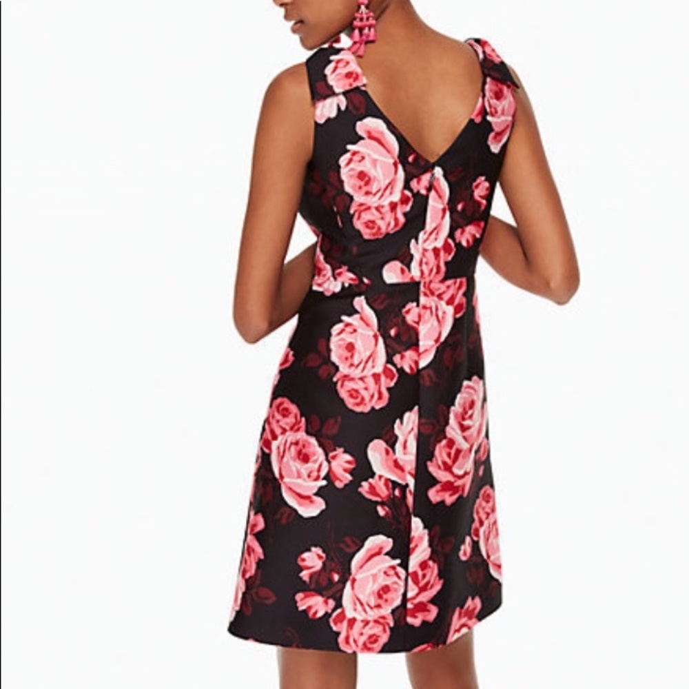 Kate Spade Rosa A-line shoulder bow floral dress - Picture 3 of 8