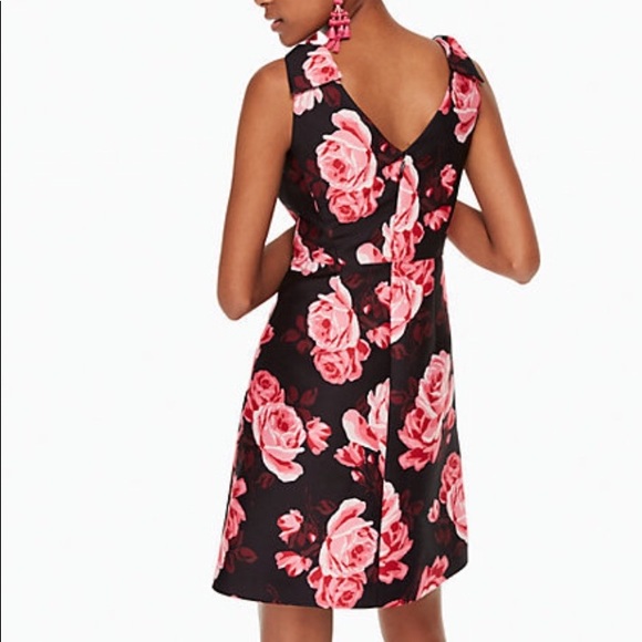 Kate Spade Rosa A-line shoulder bow floral dress - Picture 3 of 8