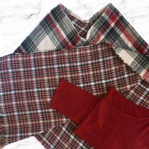 Plaid Reversible Sweater Poncho