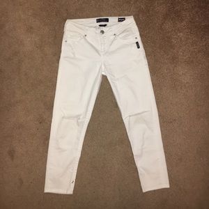 Silver Suki Jeans. White capris